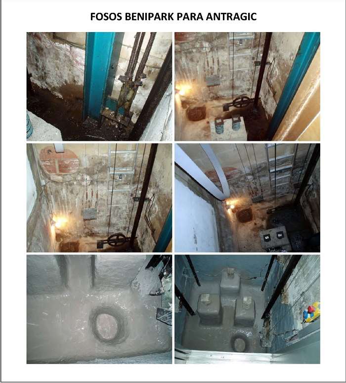 Reparación de filtración de agua en foso de ascensor por nivel freático en Cartagena y Murcia